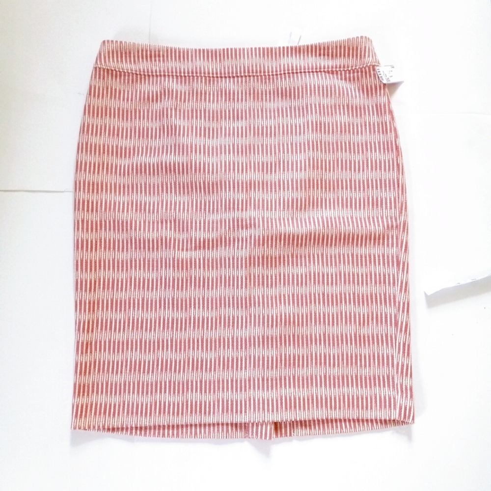 NEW LOFT CREAM Burnt ORANGE PENCIL SKIRT SZ 12